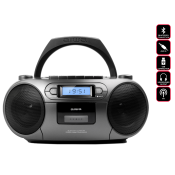 AIWA Prenosni radio CD/MP3/USB/BT/Kasetar - Boombox z FM PLL BBTC-550MG