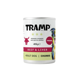 Tramp 3* Dog Chunks Beef &amp; Liver - Koščki govedine in jeter za odrasle pse, 8 x 415 g