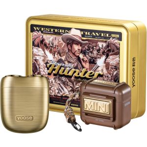 YOOSE Mini 2.0 potovalni brivnik Bounty Hunter Golden, darilno pakiranje, zlat